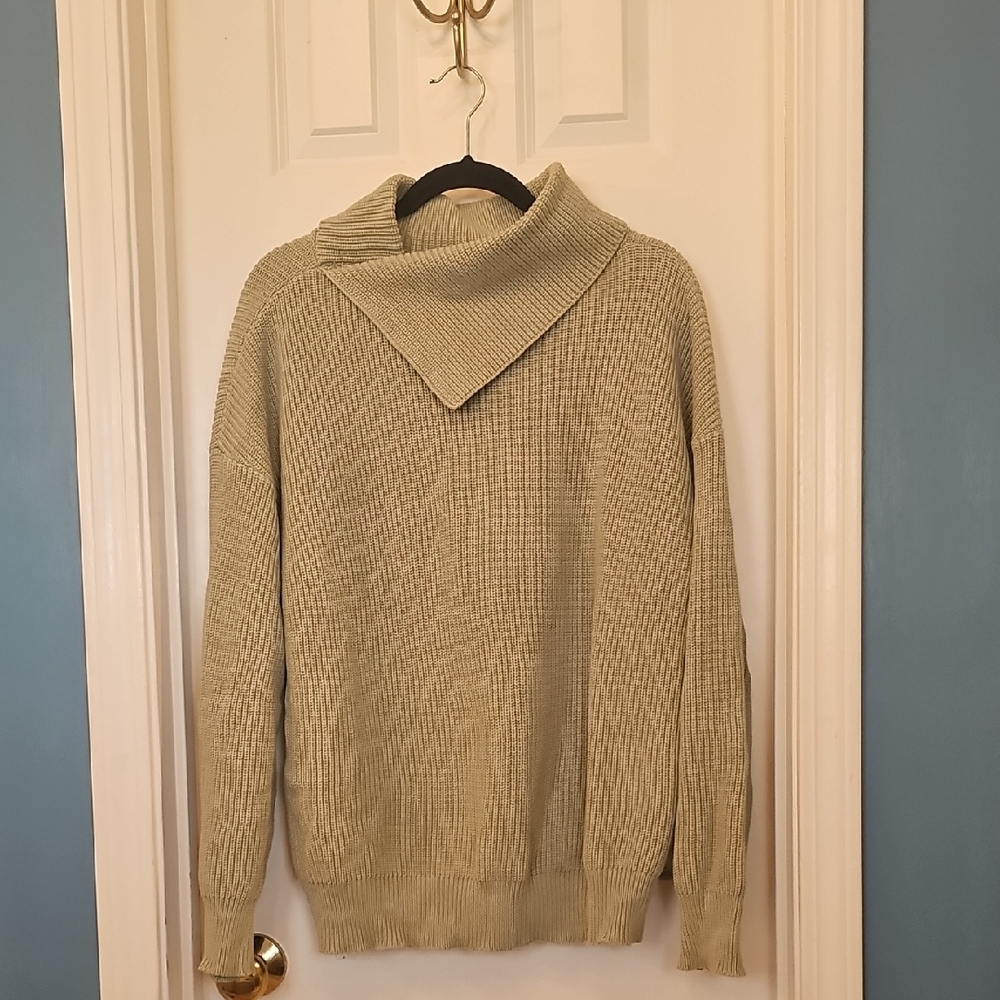 Women's Cream Cowl Neck Knit Sweater